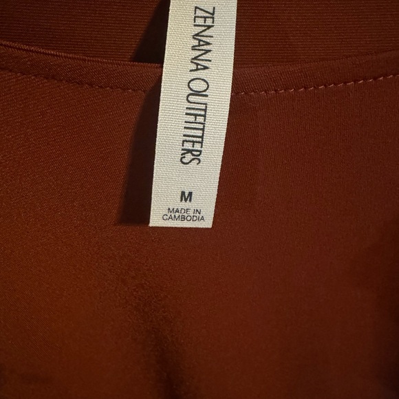 Rust Ruffle Sleeve Top, Zenana - Picture 3 of 6